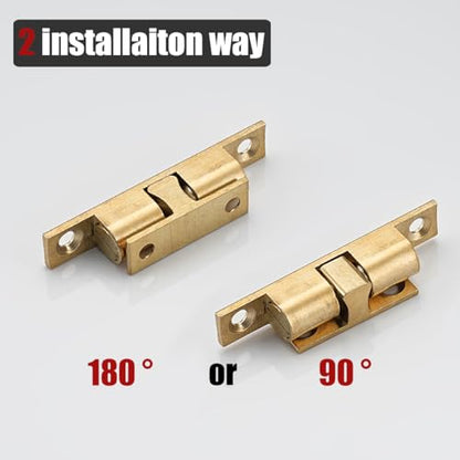 JQK Cabinet Door Catch, Closet Ball Tension Latch, Solid Brass 4 Pack 70mm, HBC200-P4