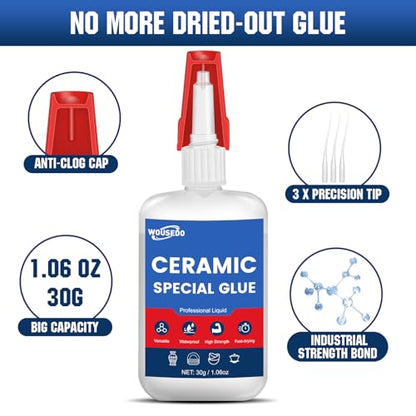 30g Ceramic Glue for Pottery, Waterproof & High-Strength Instant Adhesive - size: Ceramic Glue