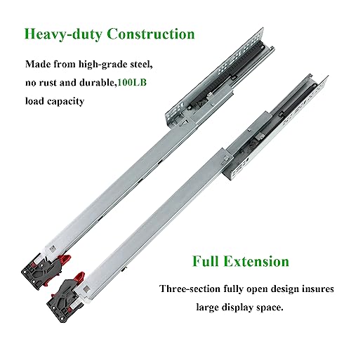 6 Pair of 18 Inch Soft Close Undermount Full Extension Drawer Slides - size: 18 Inch