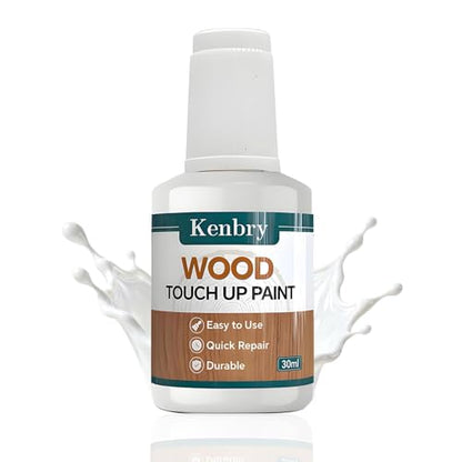 Kenbry White Wood Touch Up Paint Pen,Quick Dry Repair for Scratches & Peel - color: White