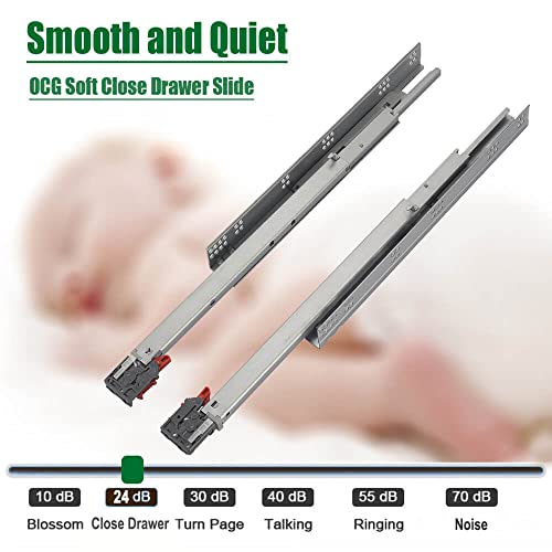 OCG Undermount Drawer Slides 15 inch (6 Pairs), Full Extension Soft Close Concealed Drawer Runners, Come with Mounting Screws and Brackets - size: 15 Inch