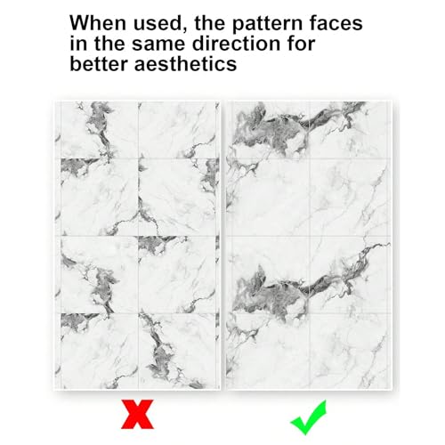 Chejiaye 22pcs Marble Peel and Stick Backsplash Waterproof Washroom Wall Panels, Peel and Stick Tile, PVC Foam Wall Panels for Kitchen,Bathroom,Living Room,White and Grey(Not Real Tile,11.8" x 11.8") - color: White Grey2, size: 11.8" x 11.8" x 22Pack