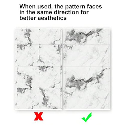 Chejiaye 22pcs Marble Peel and Stick Backsplash Waterproof Washroom Wall Panels, Peel and Stick Tile, PVC Foam Wall Panels for Kitchen,Bathroom,Living Room,White and Grey(Not Real Tile,11.8" x 11.8") - color: White Grey2, size: 11.8" x 11.8" x 22Pack