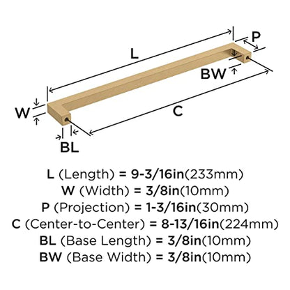 Amerock 8-13/16" Monument Champagne Bronze Drawer Pull - color: Champagne Bronze, size: 8-13/16 Inch (224 mm) Center-to-Center