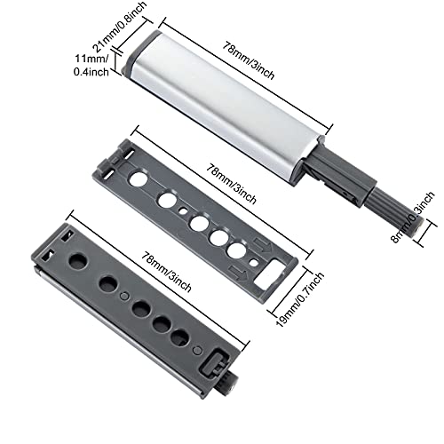 20 Pack Magnetic Push Latches for Cabinet, Push to Open Door Latch - Heavy Duty Push Release Catches Kitchen Drawer Pop Out Latch, Gray