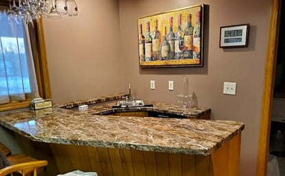 Burgeliy Peel and Stick Waterproof Wallpaper24×196in Vinyl Wrap Protector Auto Modification Tint Film Dark Brown Marble Shiny Granite for Kitchen Countertops Table Desk Furniture Self Adhesive Film - size: 24"W x 196"L