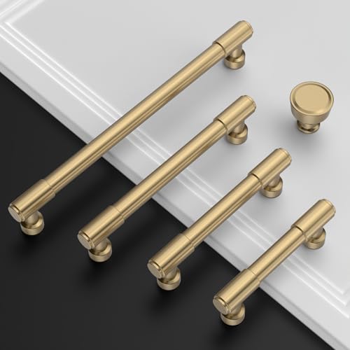 Amerdeco 10 Pack Champagne Bronze Cabinet Pulls 6.3 Inch(160mm) Hole Center Drawer Pulls Cabinet Hardware Kitchen Cabinet Handles for Bathroom ZH0075 - color: Champagne Bronze, size: 6.3"/160MM Hole Center