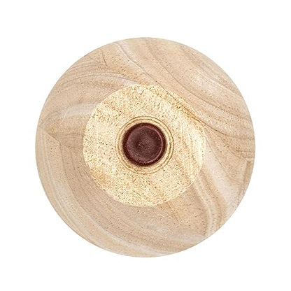OUTWATER 5-1/2 in. H x 3-1/4 in. Dia Unfinished Solid Hardwood Bun Foot Leg for Furniture 4 Pack with 4 Free Insert Nuts and Drill Bit - color: Unfinished