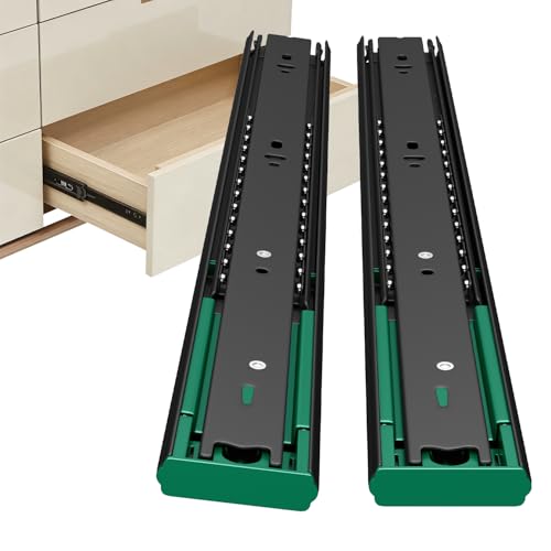 homdiy 10 Pairs Black Soft Close Drawer Slides 18 Inch Side Mount Runners - color: Black, size: 18 Inch