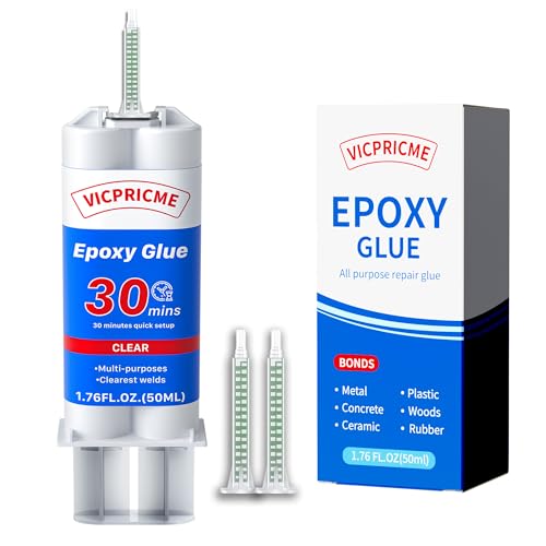 vicpricme Clear Epoxy Glue for Metal Plastic Wood, 30-Min Set, 1.76oz - size: clear 1pcs