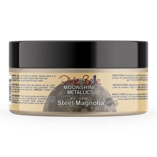 Dixie Belle Paint Company Moonshine Metallics - Steel Magnolia (4oz) - color: Steel Magnolia, style: 4 Fl Oz (Pack of 1)
