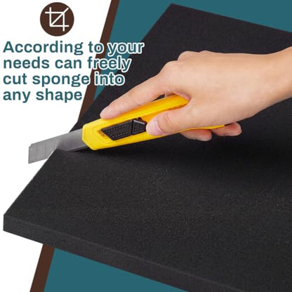 Frienda 4 Pack 1" x 18" x 18" Upholstery High Density Foam Cushion, Black - color: Black, size: 1" x 18" x 18"