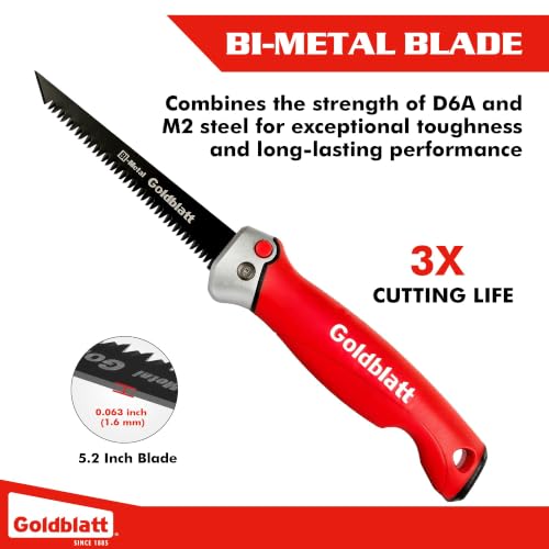 Goldblatt Folding Drywall Saw, 5-Inch Jab Saw for Wallboard, Plywood & PVC - size: Foldable 5" Blade