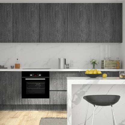 Peel and Stick Wood Contact Paper Waterproof Countertop Film Grey Wood Grain Wallpaper Self Adhesive Removable Vinyl Wrap for Cabinets Countertops Furniture Kitchen Bedroom Wall 17.7"X118" Yenhome - color: Charcoal/Gray, size: 17.7" x 118"