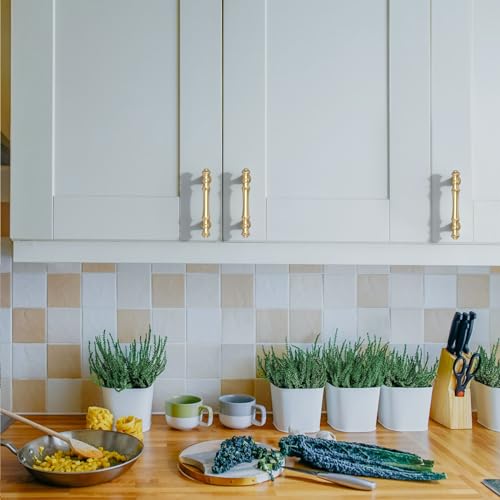Asidrama 10 Pack 3 Inch(76mm) Gold Kitchen Cabinet Handles, Cabinet Pulls Kitchen Cabinet Hardware for Cupboard Drawer Pulls - color: Gold, size: 3" Hole Center, style: 10 Pack