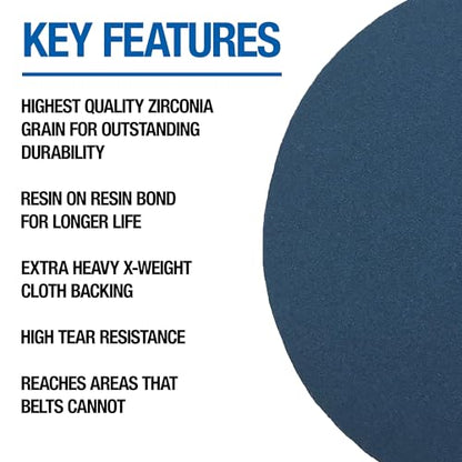 Mercer Industries 409100 Zirconia Cloth Floor Sanding Edger Discs, 7" x 5/16" Hole, Grit 100X (25 pack) - color: Zirconia, size: 7" x 5/16" Hole, style: 100X (25 pack)