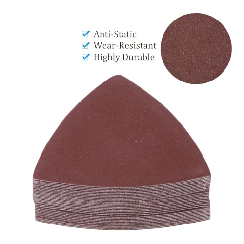 120pcs Mouse Sander Detail Sandpaper 600Grit 3-1/8" Triangle - size: 600 grit