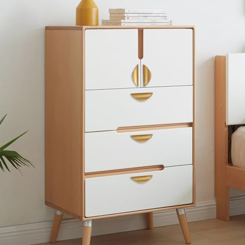 Primst 4 Pack Brushed Gold Cabinet Pulls, 1.3 inch Hole Centers Kitchen Cabinet Handles, Matte Gold Half Moon Cupboard Hardware for Kitchen Drawers, Dresser, Bathroom Vanity - color: Gold, size: S-4PCS