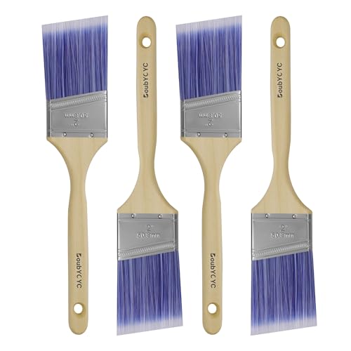 Paint Brushes - 4 Pack, 2" Angle Brushes, Paint Brush Set, Paint Brushes for Walls, Stain & All Oil Paints - Home Improvement - Interior & Exterior Use - color: 4-piece, size: 2"