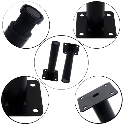 Bivethoi 4 PCS Black Adjustable Furniture Legs, 5 Inch / 127mm Metal - size: 5 Inch / 127mm