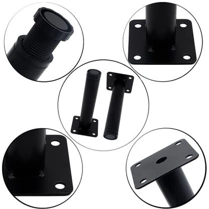 Bivethoi 4 PCS Black Adjustable Furniture Legs, 5 Inch / 127mm Metal - size: 5 Inch / 127mm