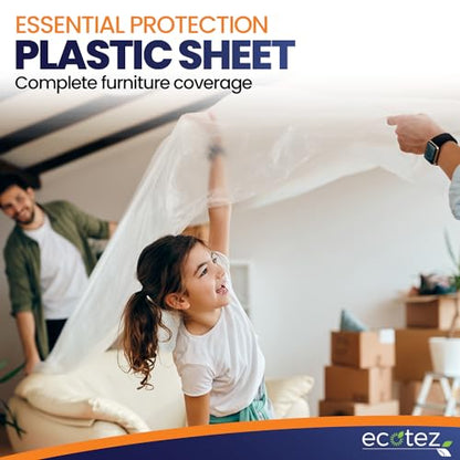 6 Pack 12 x 9 ft Extra Large Plastic Drop Cloth for Painting - size: 6 Pack-Standard