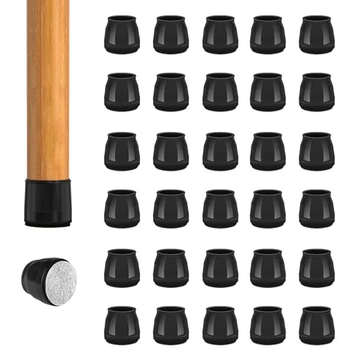 BAIPOK 36Pcs Round Chair Leg Floor Protectors for Hardwood Floors - color: Black-36pcs, size: Universal XS(0.70''-0.90'')