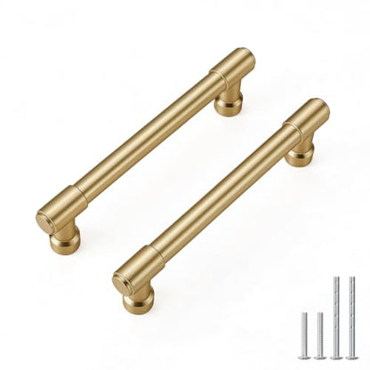 Goldenwarm 10 Pack 5 Inch Champagne Bronze Cabinet Pulls Modern Kitchen & Bathroom Hardware Heavy Duty Zinc Alloy Drawer Handles with Complete Screw Kit Consistent Finish for Whole-Home Renovations - color: Champagne Bronze, size: 5 Inches Hole Center