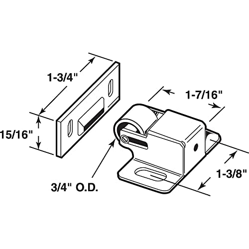 Prime-Line N 7386 Cabinet Door Roller Catch, Satin Nickel Steel Housing and Strike (Single Pack) - color: Satin Nickel