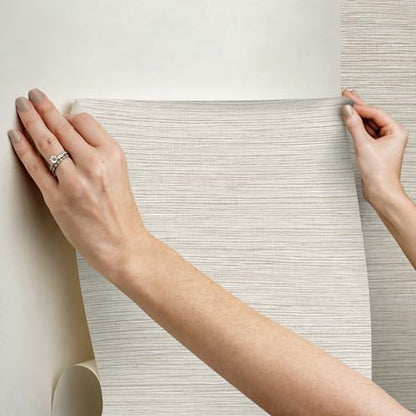 RoomMates Neutral Dimensional Grasscloth Peel and Stick Wallpaper - color: Neutral