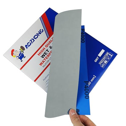 3000 Grit Sand Paper, 9 x 11 Inch, 10 Pcs Wet Dry Sandpaper Sheets, Silicon Carbide for Wood, Metal, Automotive Sanding and Polishing, Waterproof and Durable - style: 3000 Grit