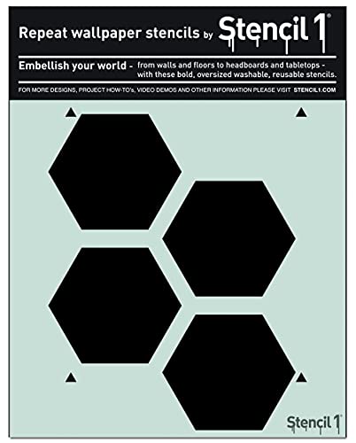 Stencil1 Hexagon Pattern Stencil 11" x 11" Geometric Wall Decor - color: Hexagon Repeat Wallpaper Pattern Stencil