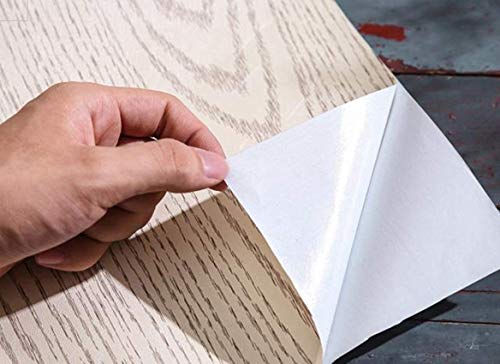 UPREDO Brown Wood Grain Adhesive Paper Wall Paper Vinyl Funitures Dresser Drawer Cabinet Sticker (15.8X197inch(16.4ft), Brown) - size: 15.8"W x 197"L