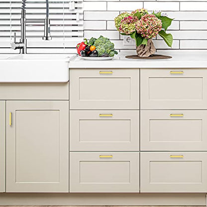 Ravinte Brushed Brass Solid Pulls Cabinet Handles 3-1/2 Inch 30 Pack - size: 3-1/2 Inch Hole Center