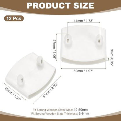 uxcell 12Pcs 50mmx9mm Plastic Bed Slat Center Caps Bed Slat Cover White - color: White, size: 50mm x 9mm