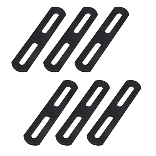 MY MIRONEY 6 PCS Black Flat Mending Plates Repair Fixing Bracket with Slots Straight Braces Connector for Wood Furniture(3.82"×0.79") - style: Flat Plate; 3.82"×0.79"