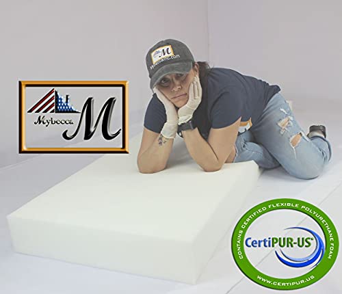 Mybecca Upholstery Foam Cushion (Seat Replacement, Upholstery Sheet, Foam Padding), 3" H x 24" W x 72" L