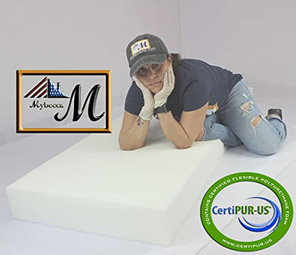Mybecca Upholstery Foam Cushion (Seat Replacement, Upholstery Sheet, Foam Padding), 3" H x 24" W x 72" L