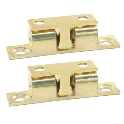 Hordion 4 Pack Double Ball Tension Roller Catch Latch, 40mm Solid Brass