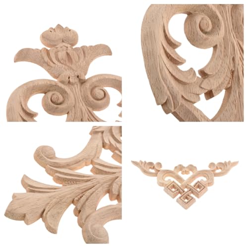5Pcs Wood Appliques Onlays Classic Decorative Furniture Appliques Set E - color: Set E