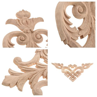 5Pcs Wood Appliques Onlays Classic Decorative Furniture Appliques Set E - color: Set E