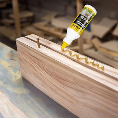 STANLEY D4 Fast Cure Wood Glue -1x13.5 Oz, High Strength, Quick Dry, Perfect for Woodworking, Furniture, and More | Water-Resistant Adhesive for Wood, Metal, Concrete, Ceramic | 1 Pack - size: 1 Pack