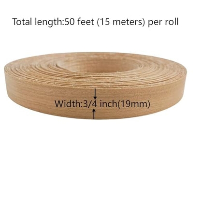 Cherry Wood Veneer Edge Banding Strip 3/4 Inch,Preglued Iron-On with Hot Melt Adhesive Edgebanding Roll, Flexible Wood Tape for Plywood Furniture Repair (3/4" x50') - size: 3/4" x50'