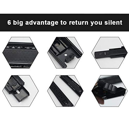 1 Pairs Ball Bearing Drawer Slides, 8 10 12 14 16 Inchs Furniture Drawer Slides 3 Folds Extension Soft Close Guide Rail for Dresser, Cabinet, Kitchen(8in)