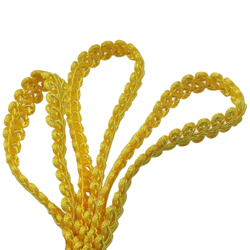 Yellow Gimp Braid Trim, 1/2 Inch Width, 14 Yard - color: Yellow