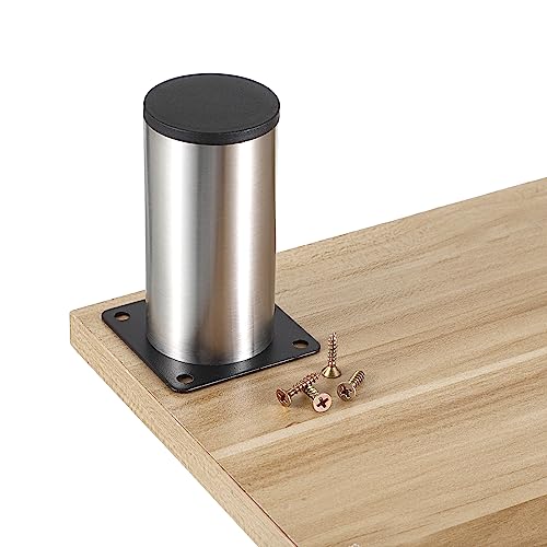 OwnMy 4PCS 4 Inch Stainless Steel Furniture Legs Feet Metal Chair Table Leg - color: Silver, size: 4 Inch