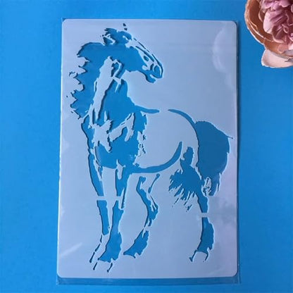 TIAMECH A4 Reusable Horse Stencil for Painting - style: Galloping Horse