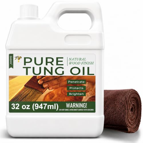 32oz 100% Pure Tung Oil for Wood, Food-Safe Waterproof Tung Oil with Towel - size: 32 Fl OZ
