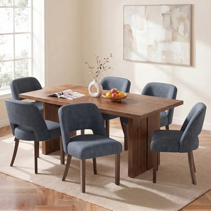 Usaint Upholstered Dining Chairs Set of 4, Modern Fabric Kitchen Chairs - color: Blue
