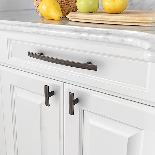Amerdeco 10 Pack Oil Rubbed Bronze Cabinet Pulls 5 Inch(128mm) Hole Center Cabinet Hardware Kitchen Cabinet Handles for Bathroom Gold Drawer Pulls Dresser Pulls ZH0003 - color: Oil Rubbed Bronze, size: 5"/128MM Hole Center